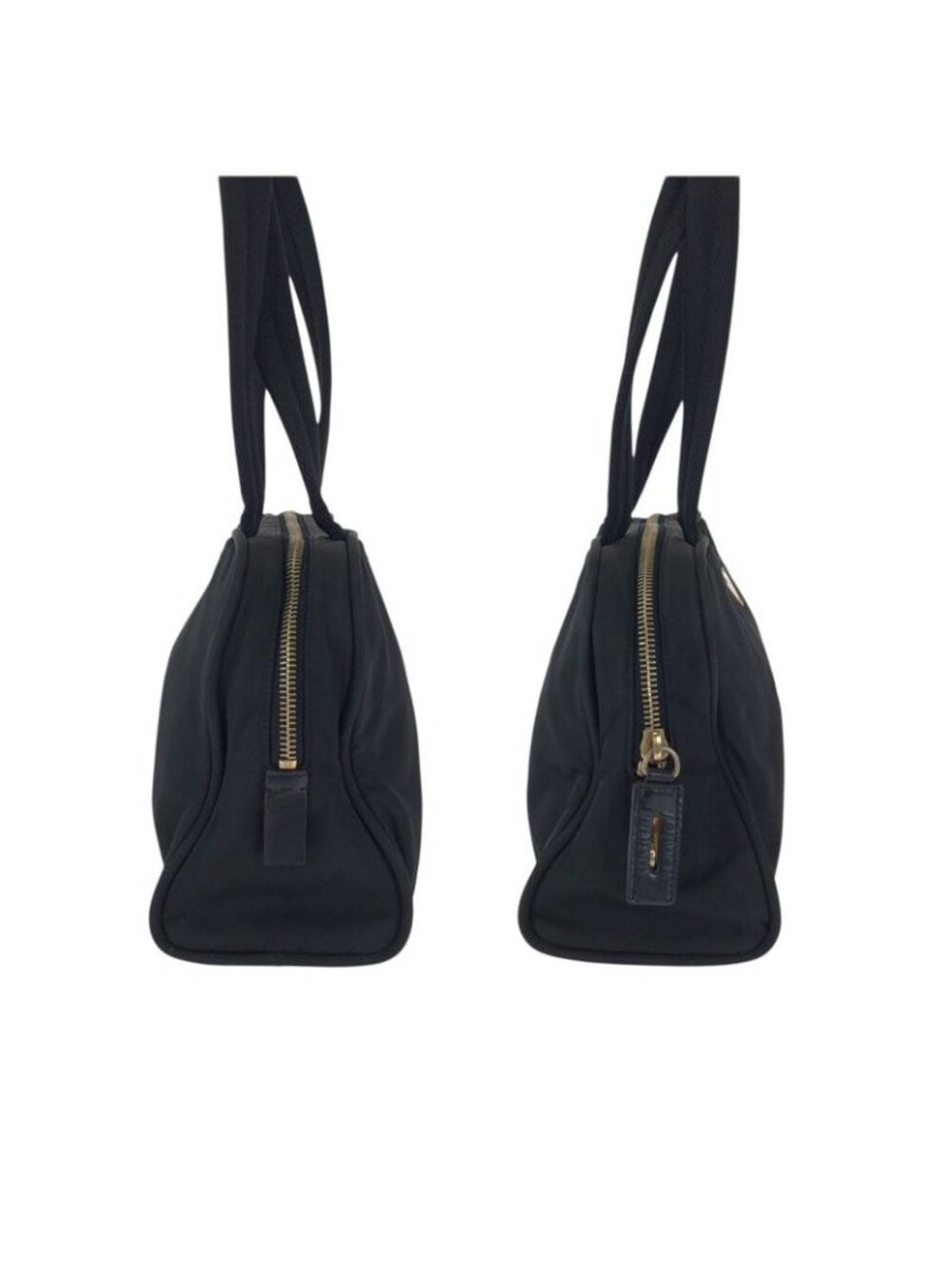 Prada Tessuto Black Gold Nylon Tote Mini Boston Bag - Picture 7 of 9